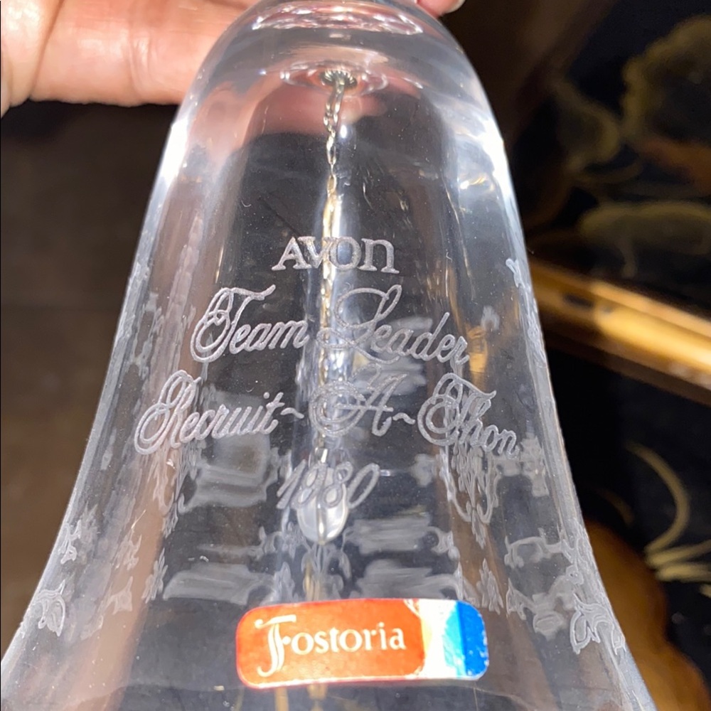 Elegant Clear Glass Bell with Floral Design - Picture 4 of 5